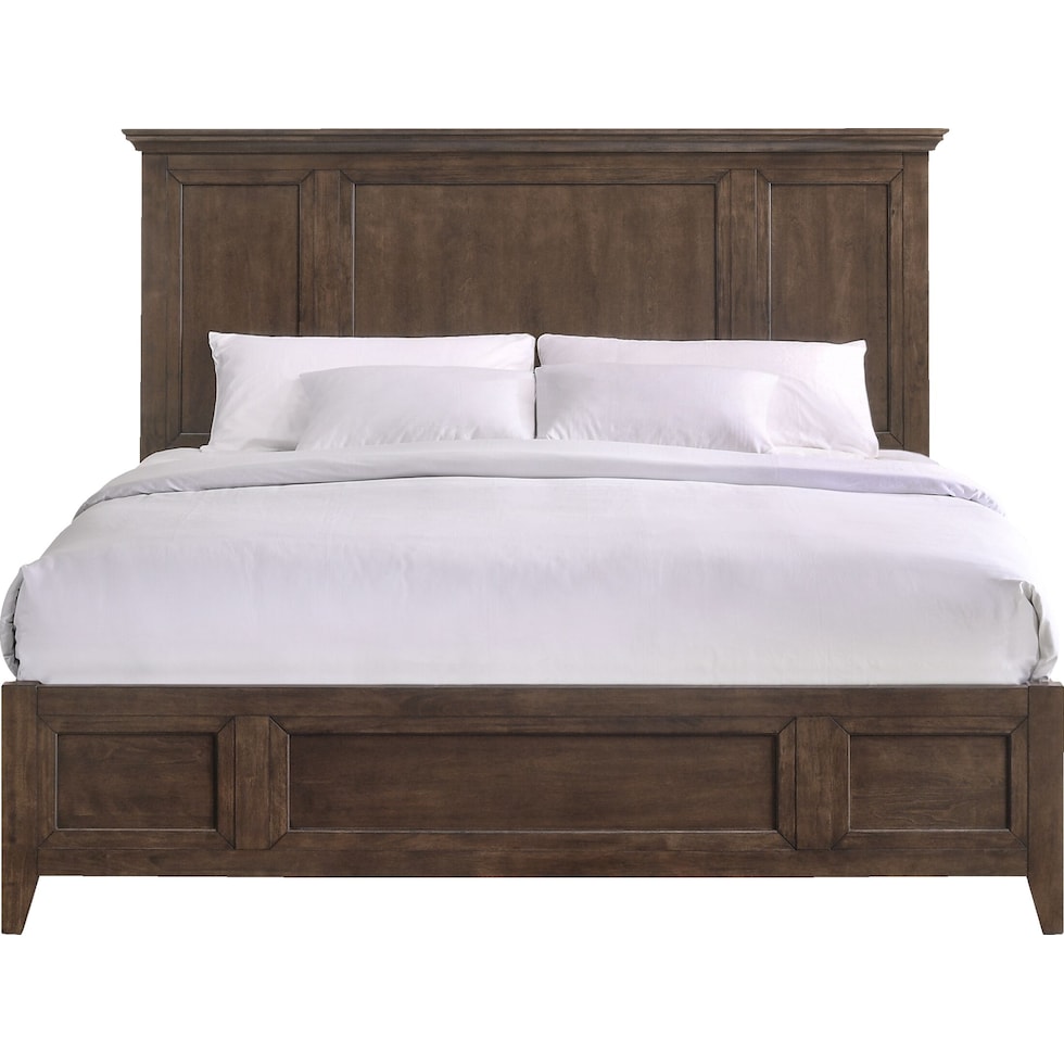 lincoln dark brown king bed   