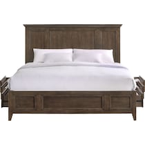 lincoln dark brown king bed   