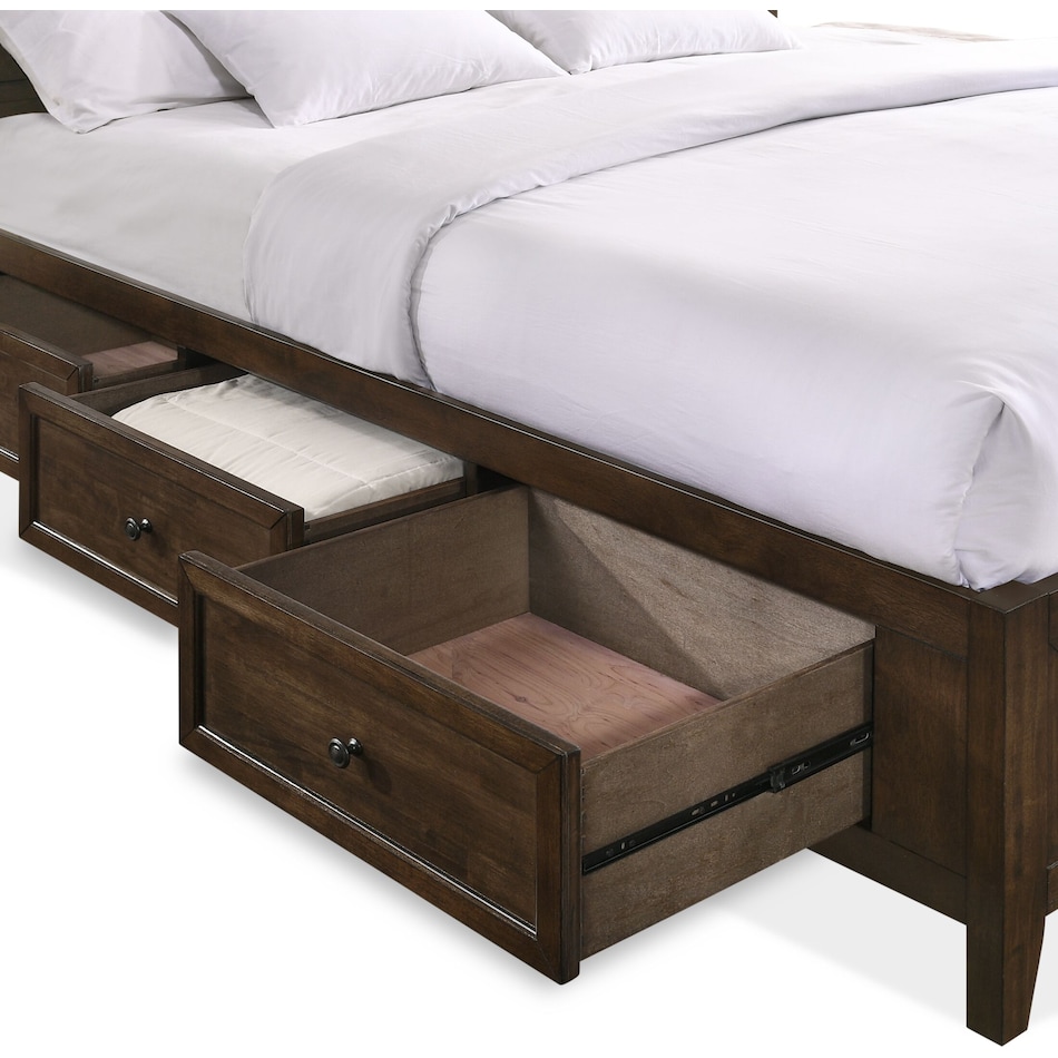 lincoln dark brown king storage bed   