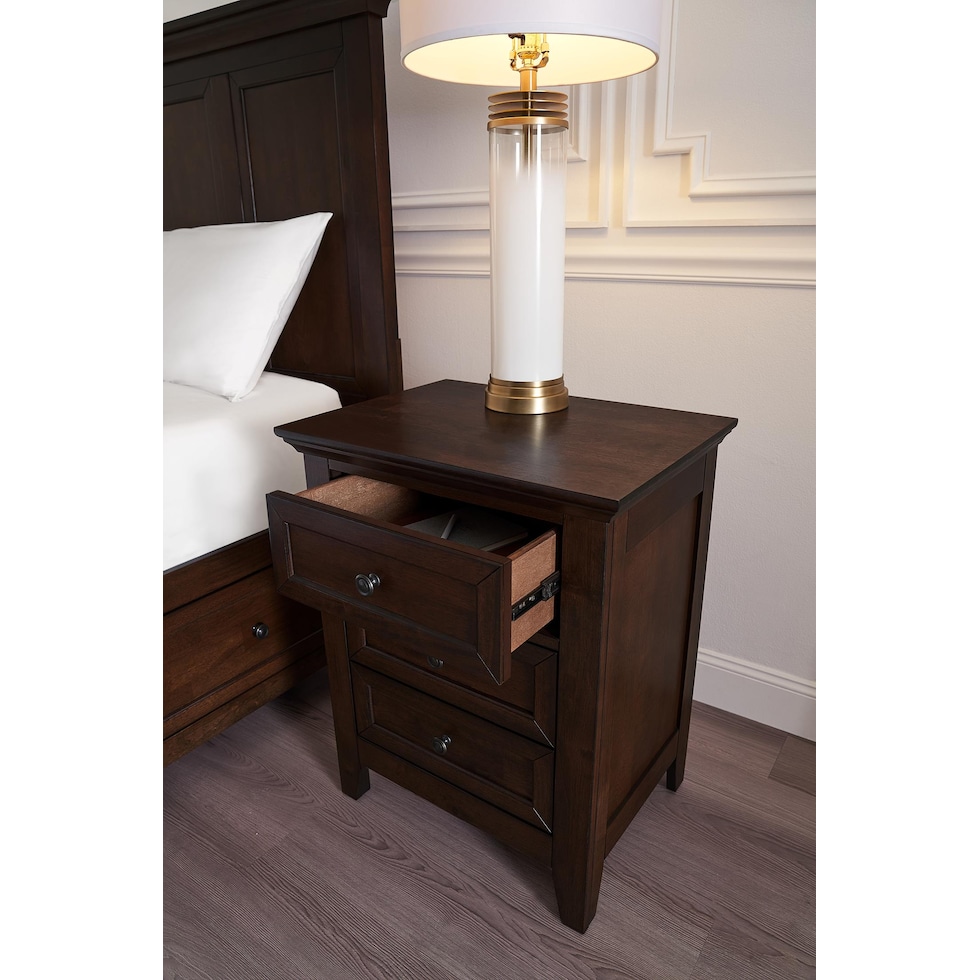lincoln dark brown nightstand   