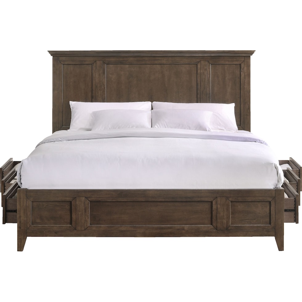 lincoln dark brown queen bed   