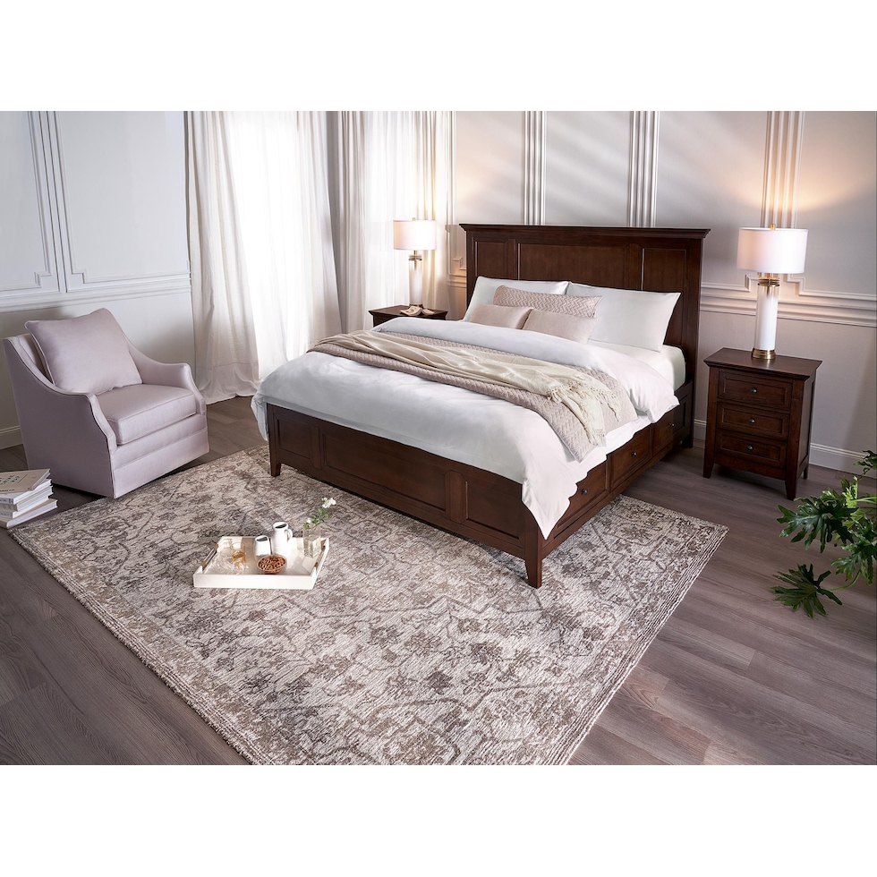 lincoln dark brown queen bed   