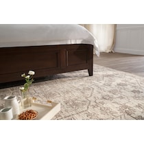 lincoln dark brown queen bed   