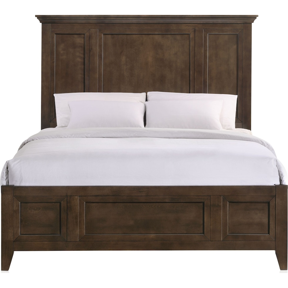 lincoln dark brown queen bed   