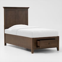 lincoln dark brown twin bed   
