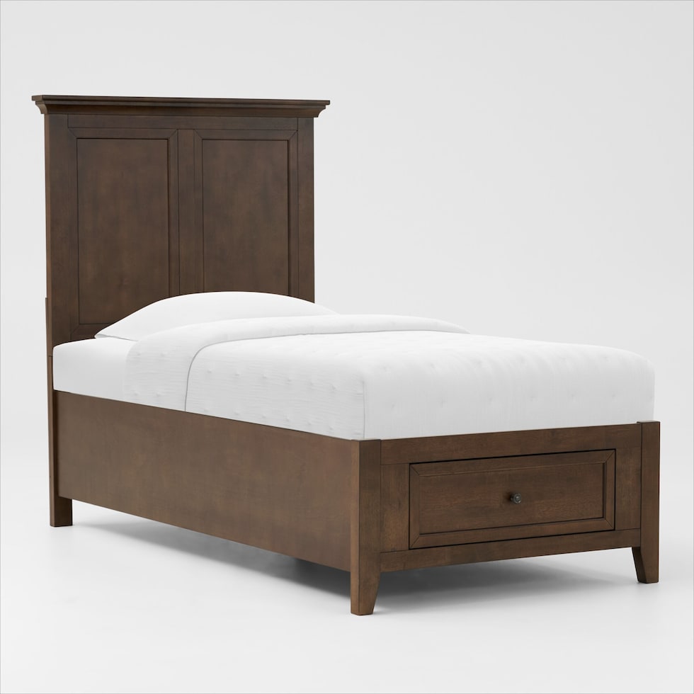 lincoln dark brown twin bed   