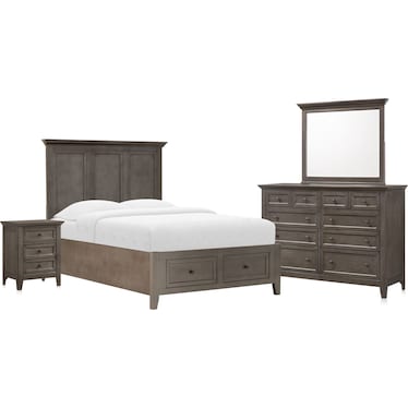 Lincoln 6-Piece Youth Bedroom Set with Nightstand, Dresser and Mirror