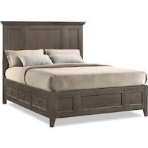 lincoln gray king storage bed   