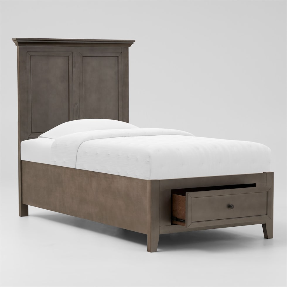 lincoln gray twin bed   