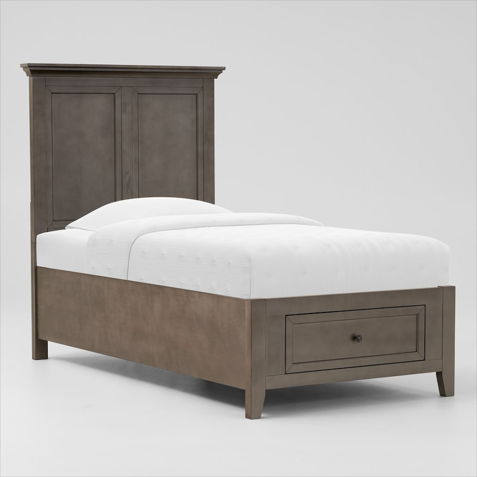 lincoln gray twin bed   