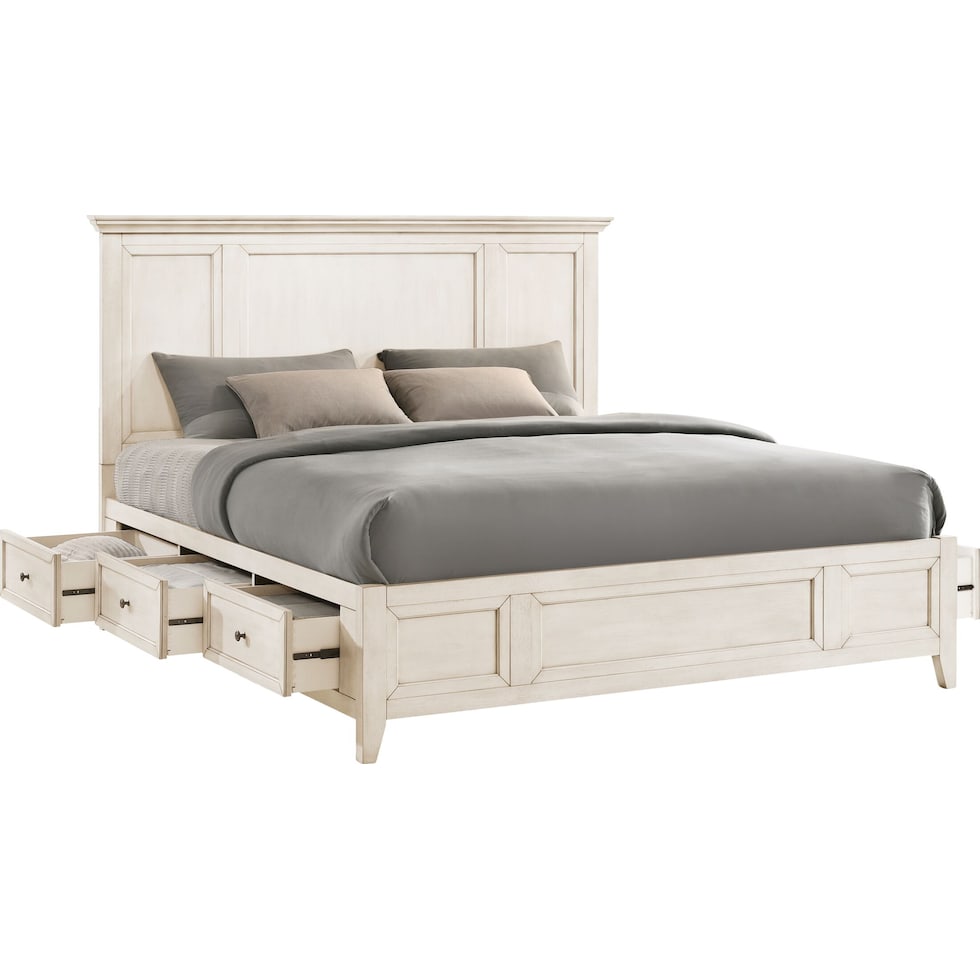 lincoln white queen bed   