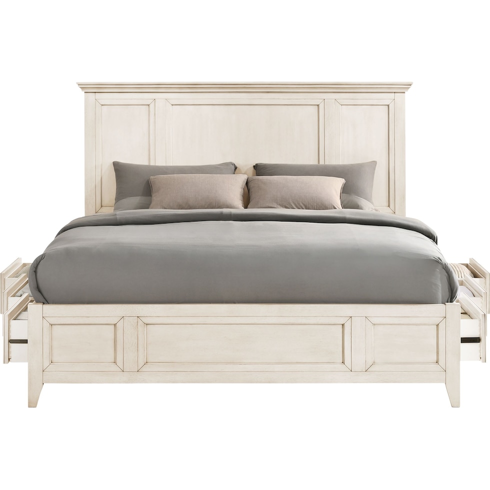 lincoln white queen bed   