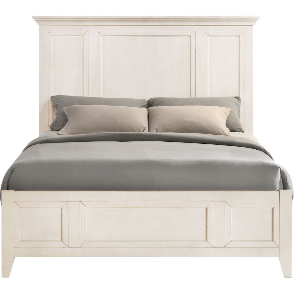 lincoln white queen bed   