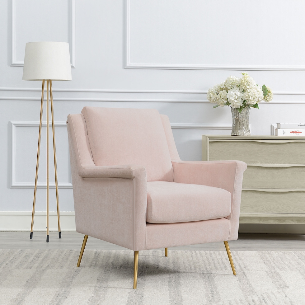 linn pink accent chair   