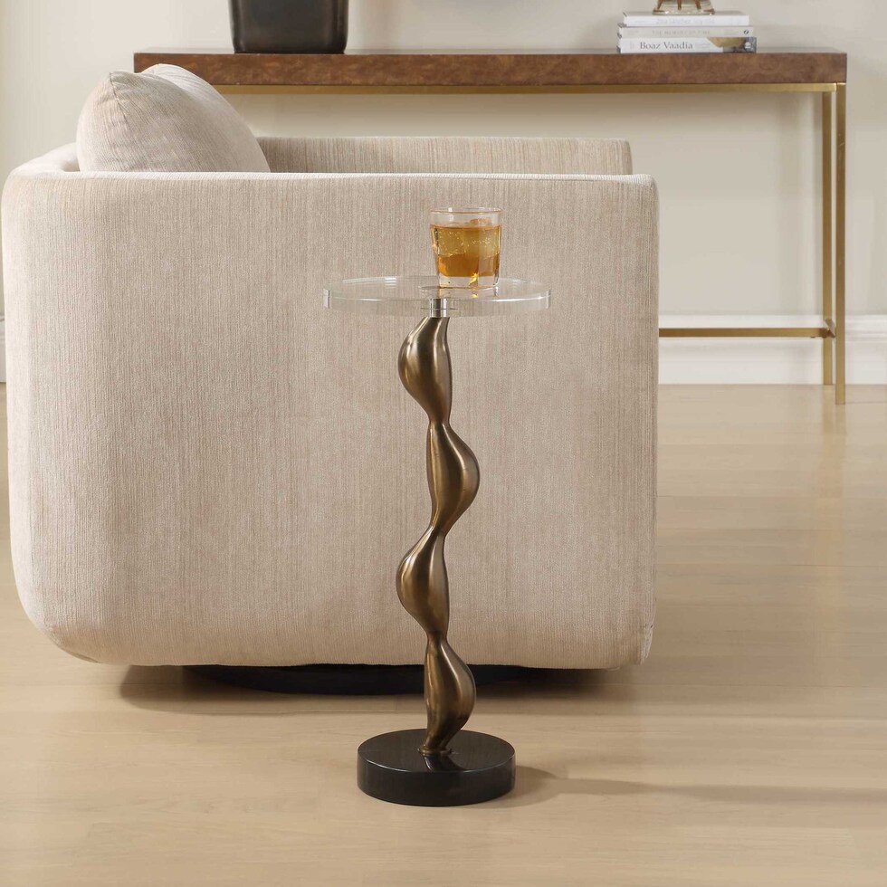 lino dark brown drink table   
