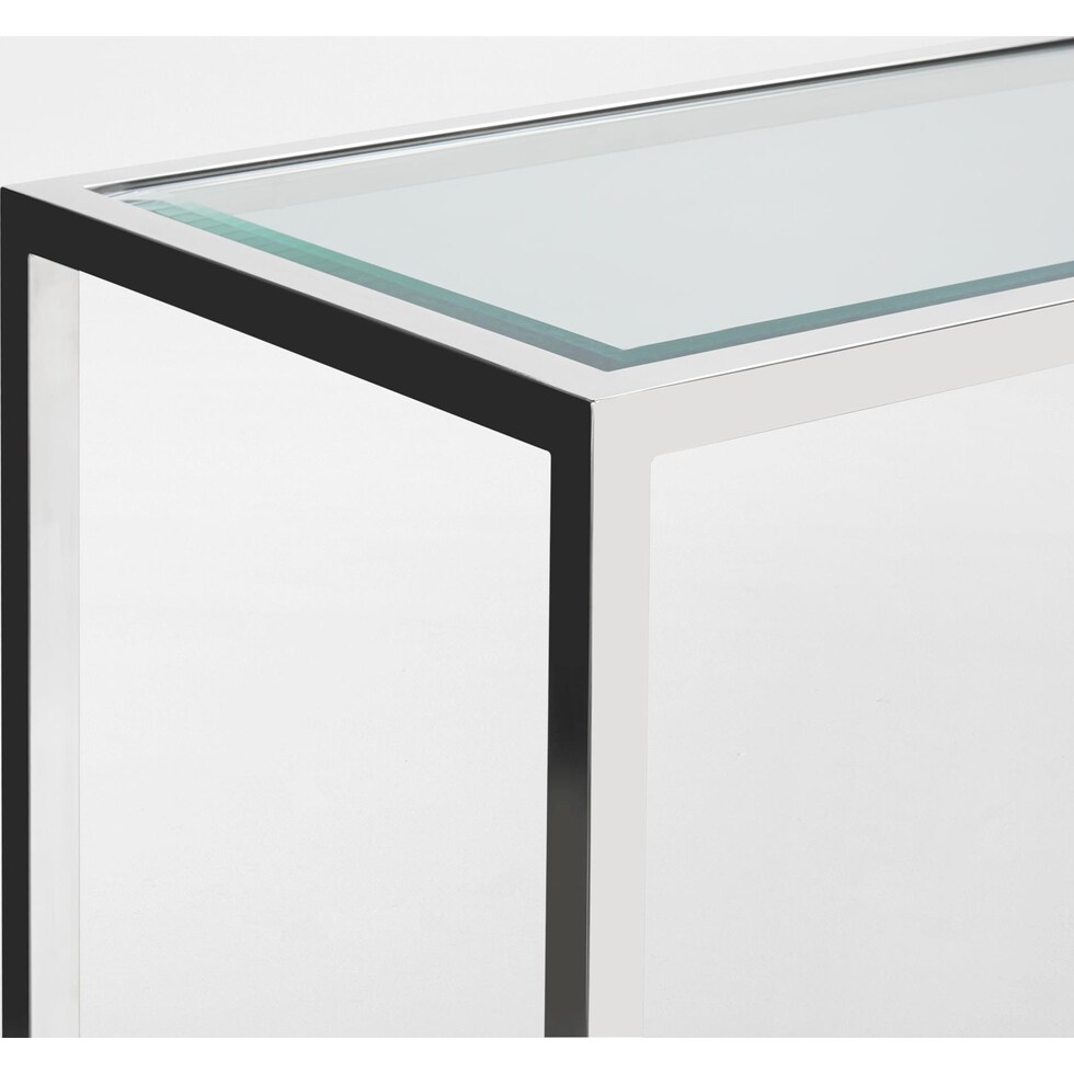 livingston silver sofa table   