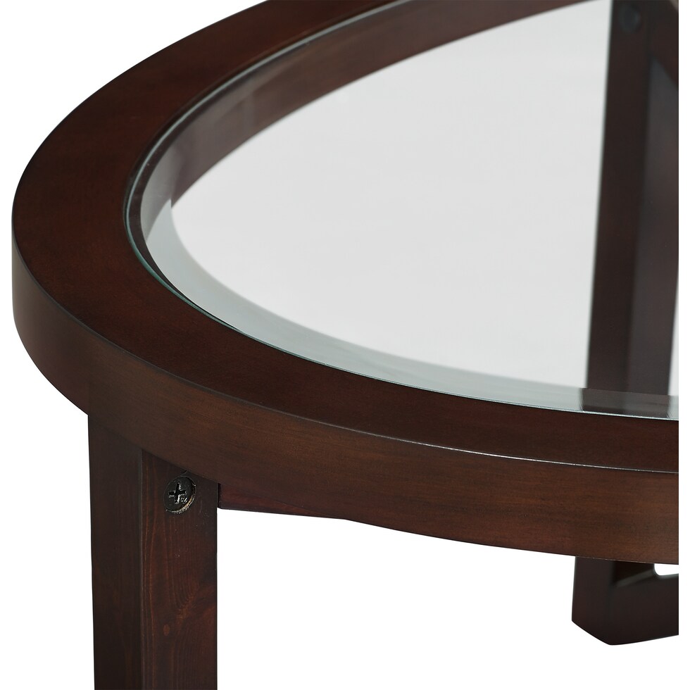 livy dark brown  pc occasional tables   