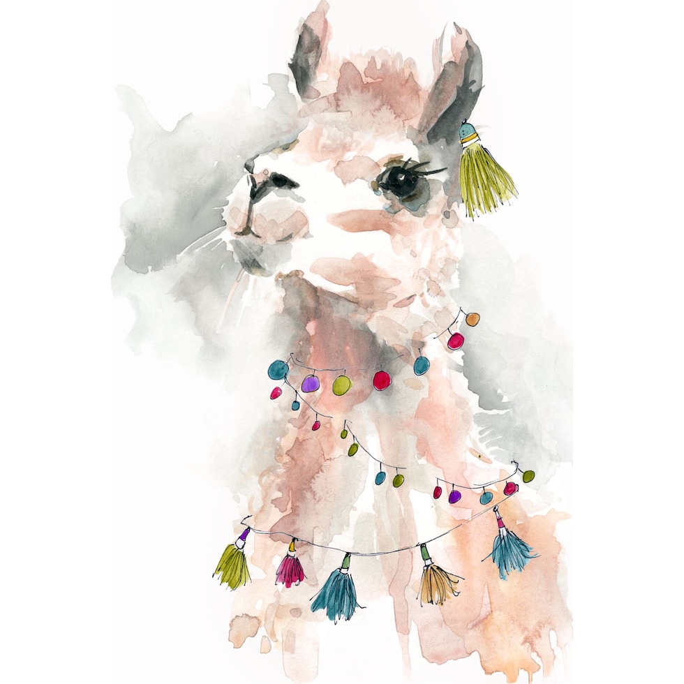 llama pink wall art   