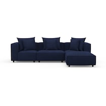 logan blue  pc sectional and ottoman   
