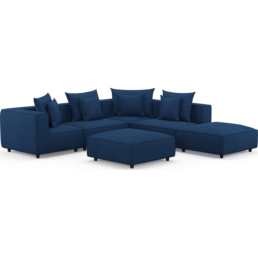 logan blue  pc sectional   
