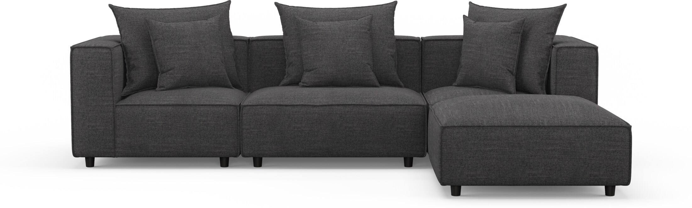 Logan 3Piece Sectional with Ottoman Curious Charcoal Value City