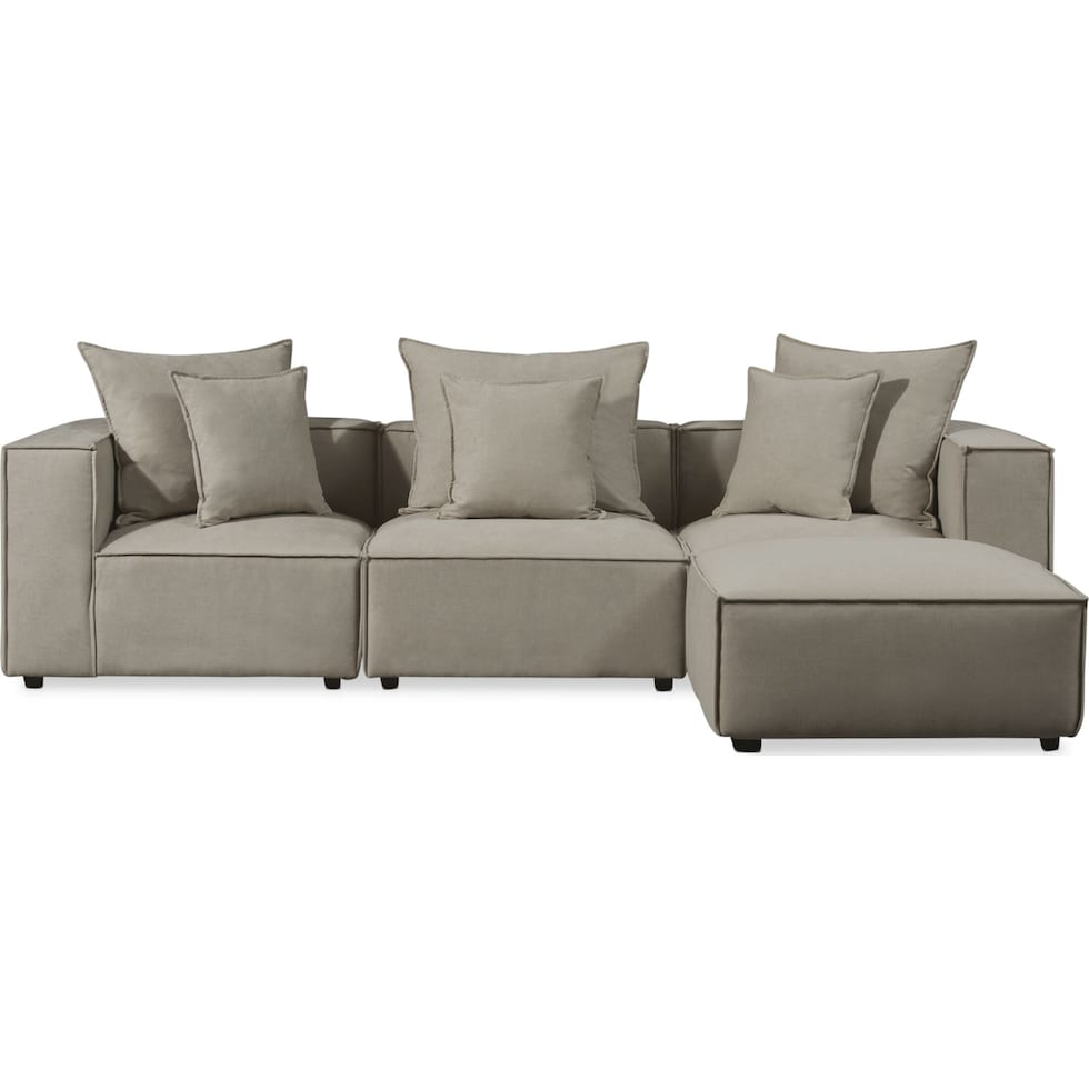 logan gray  pc sectional with ottoman   