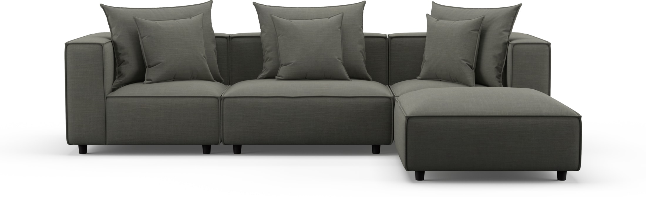 Logan 3Piece Sectional with Ottoman Nevis Graphite Value City