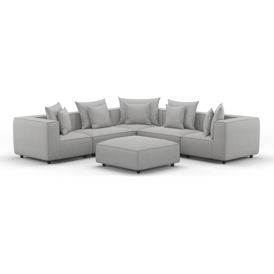logan gray  pc sectional and ottoman   
