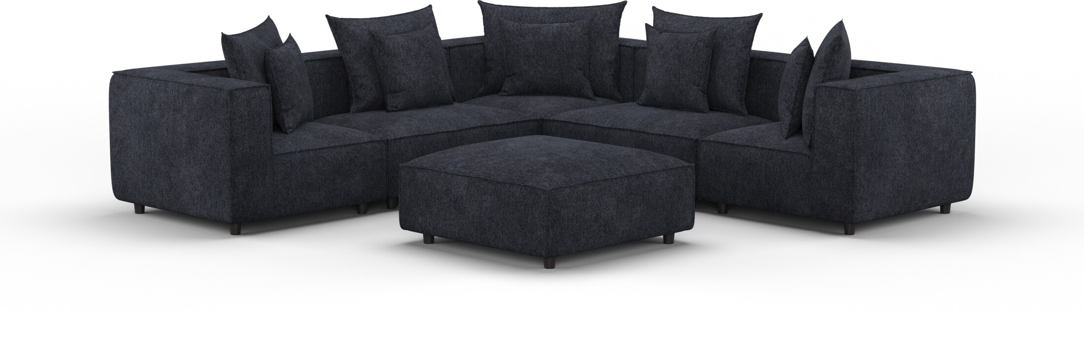 Logan 5Piece Sectional with Ottoman Sherpa Charcoal Value City
