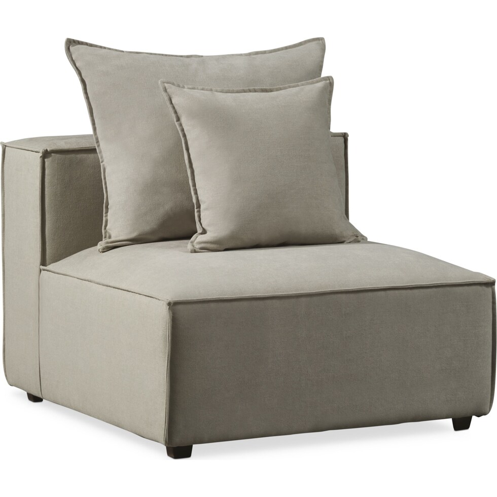 logan gray armless chair   