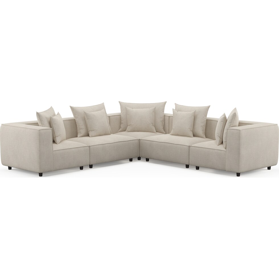 logan light brown  pc sectional   