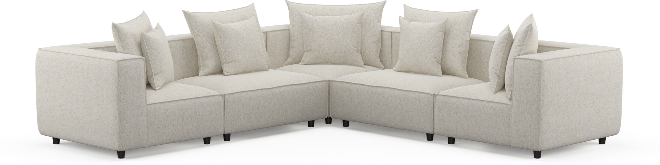 Logan 5Piece Sectional Sherpa Ivory Value City Furniture