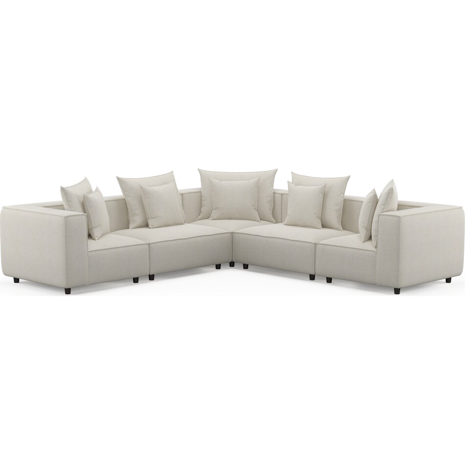 Logan 5Piece Sectional Sherpa Ivory Value City Furniture