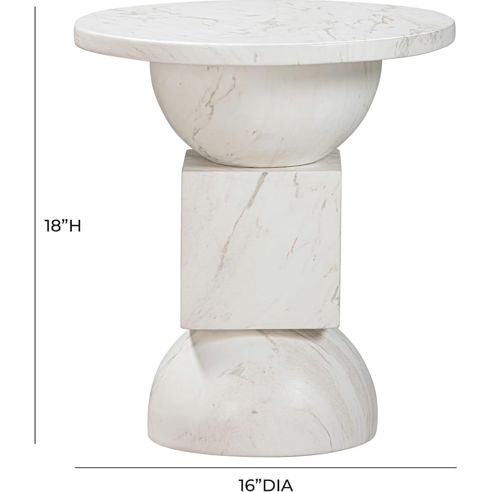 lohan white accent table   