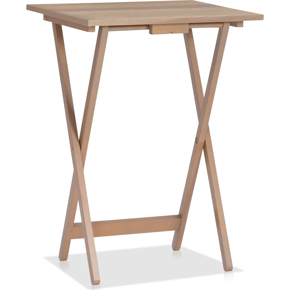 lois light brown tray table   