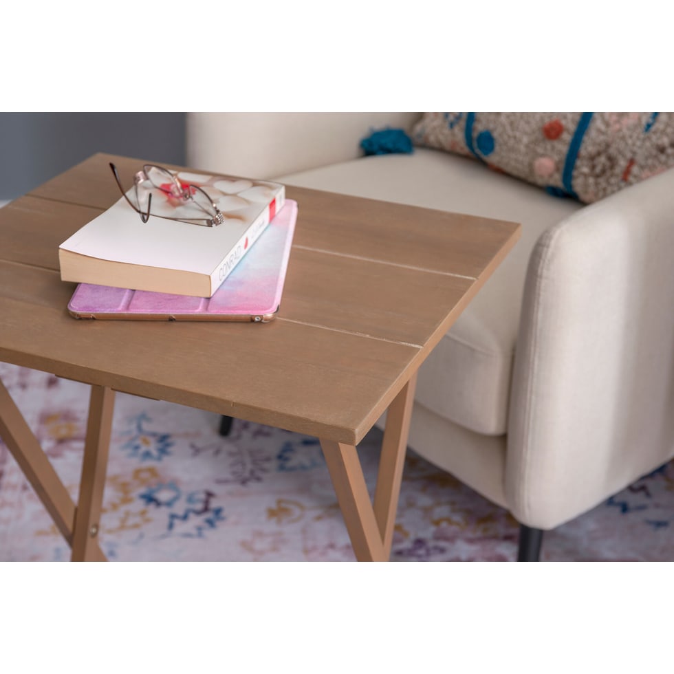 lois light brown tray table   