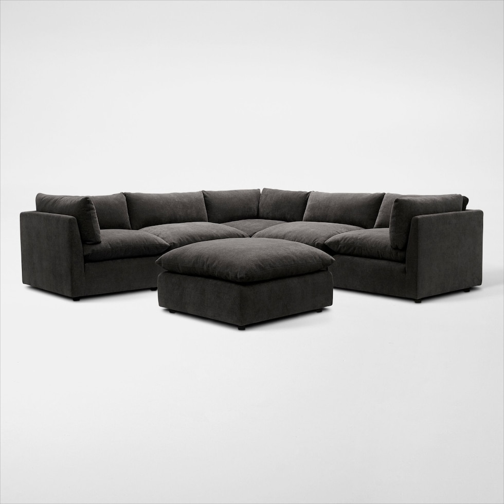 Lola 5-Piece Modern Sectional & Ottoman Set