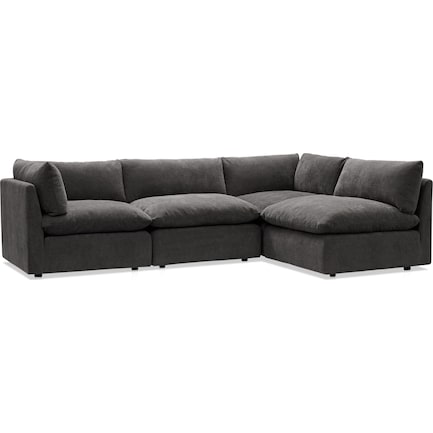 Lola 4-Piece Sectional - Charcoal