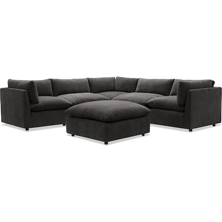 Lola 5-Piece Sectional and Ottoman Set