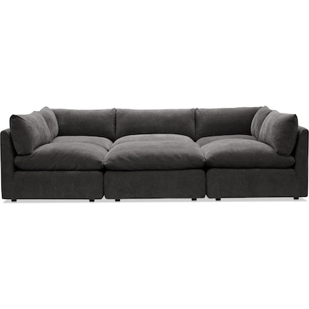 Lola 6-Piece Pit Sectional - Charcoal