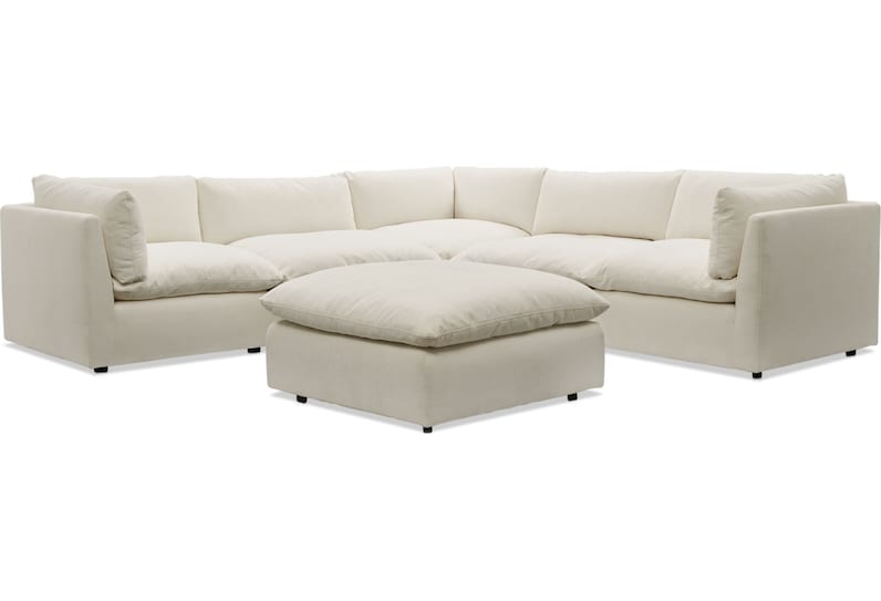 lola white  pc sectional and ottoman   