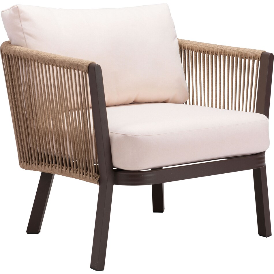 long beach brown cream outdoor chair   