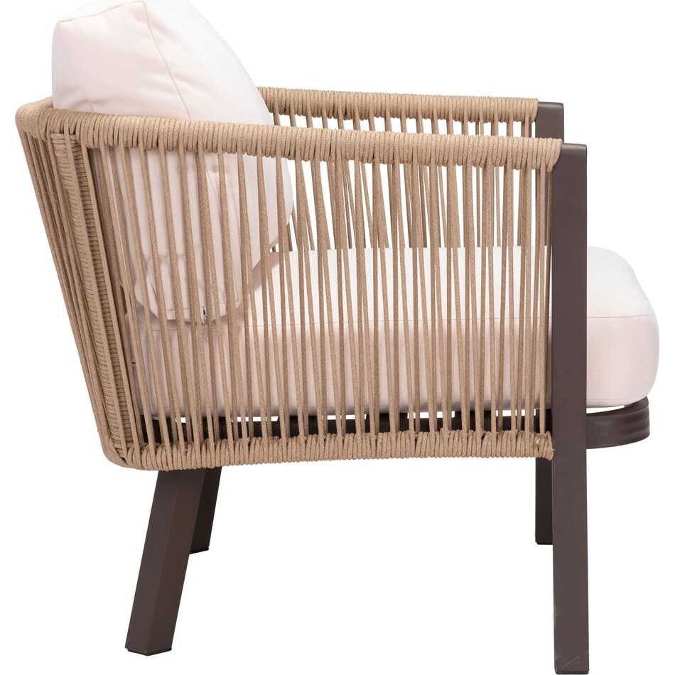 long beach brown cream outdoor chair   