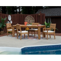 long beach light brown  pc outdoor dining   