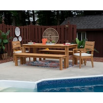 long beach light brown  pc outdoor dining   