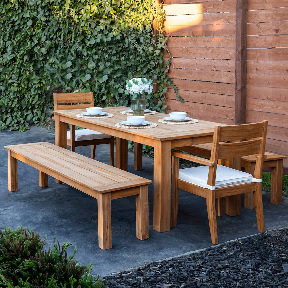 long beach light brown  pc outdoor dining   