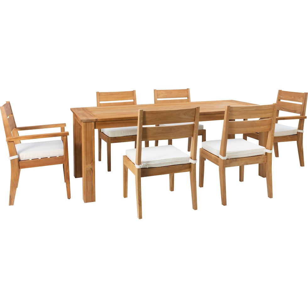 long beach light brown  pc outdoor dining   