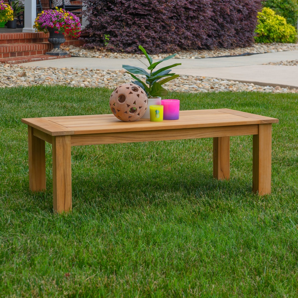 long beach light brown outdoor coffee table   