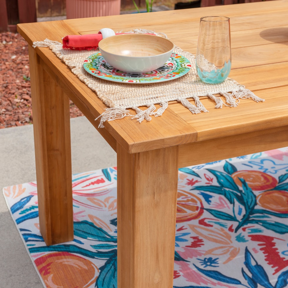 long beach light brown outdoor dining table   