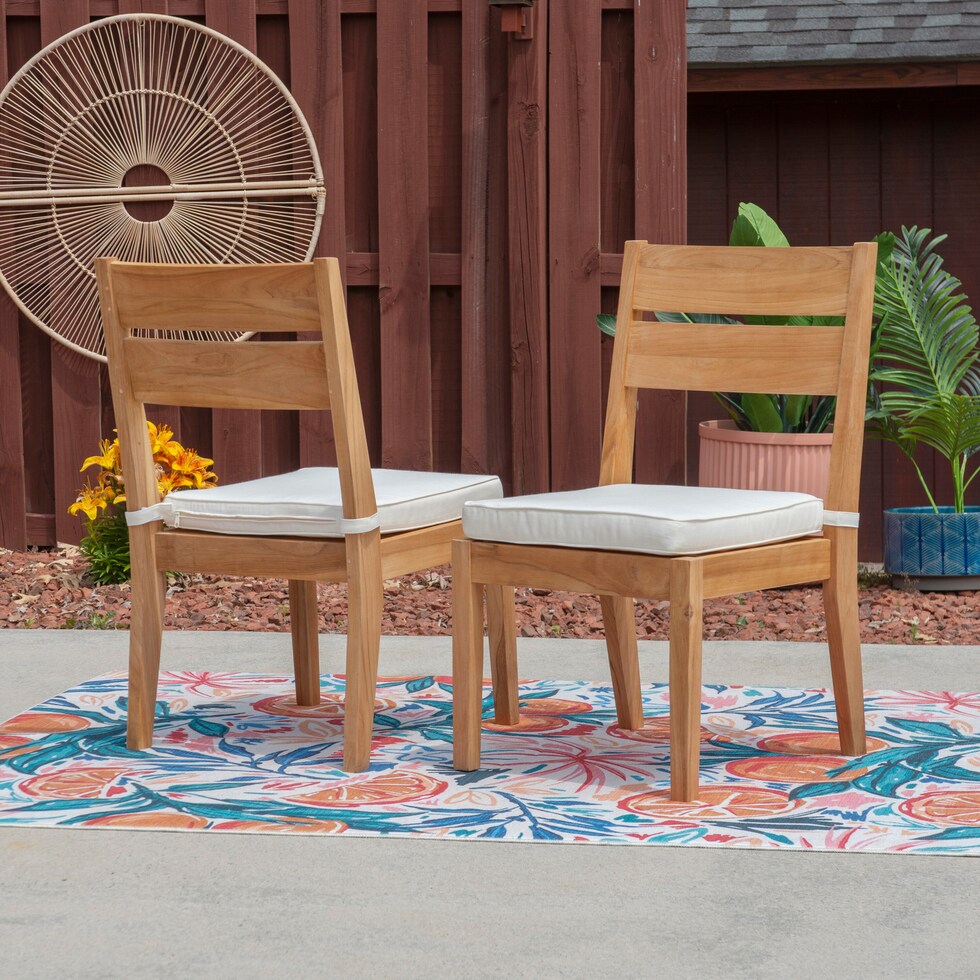long beach natural antique white outdoor dining chair   